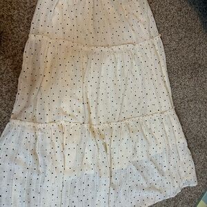 Elegant Cream Polka Dot Skirt